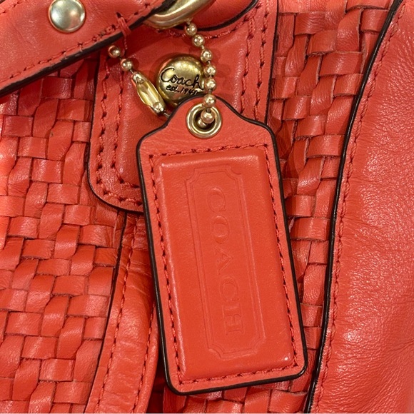 Coach Orange Woven Shoulder Bag.  VGC. - Picture 8 of 11